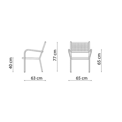 Alice two-Seater outdoor sofa- Powder Coating – Made in Italy