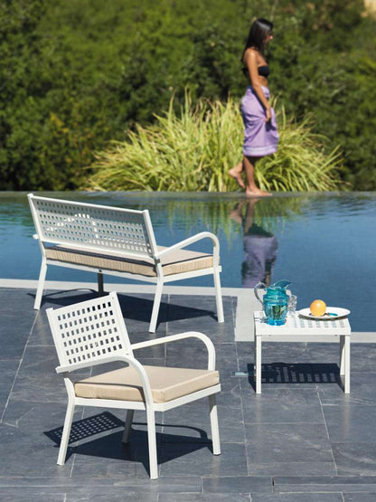 Alice two-Seater outdoor sofa- Powder Coating – Made in Italy