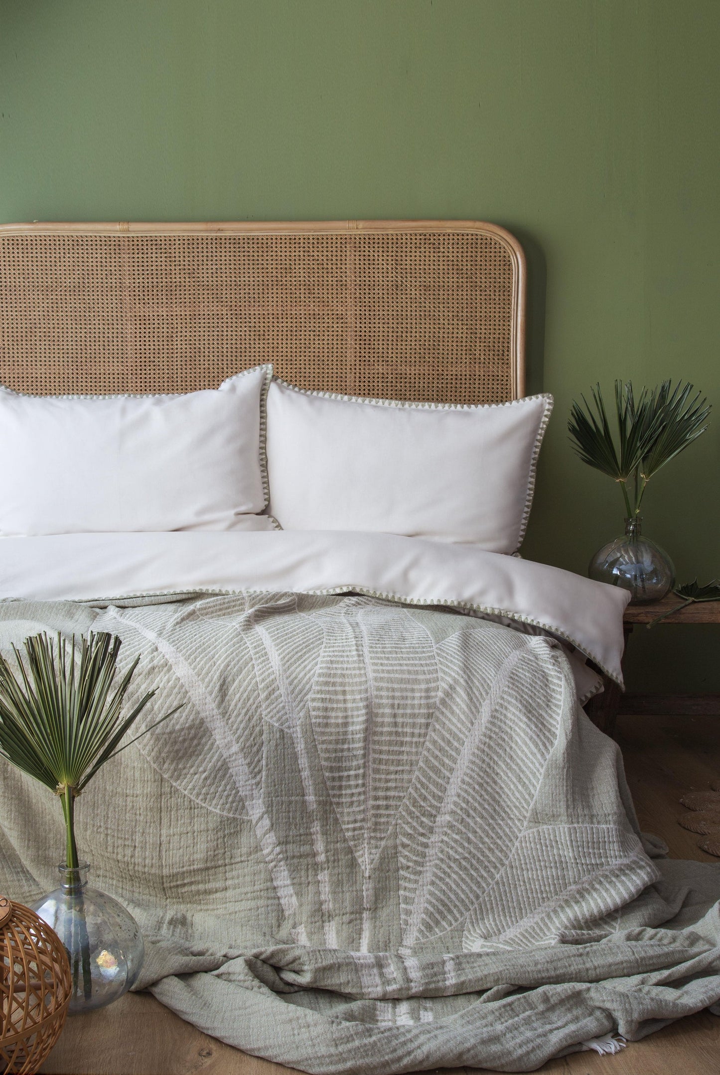 DOUBLE MUSLIN BEDSPREAD+ DUVET COVER SET JUNE ISLAND