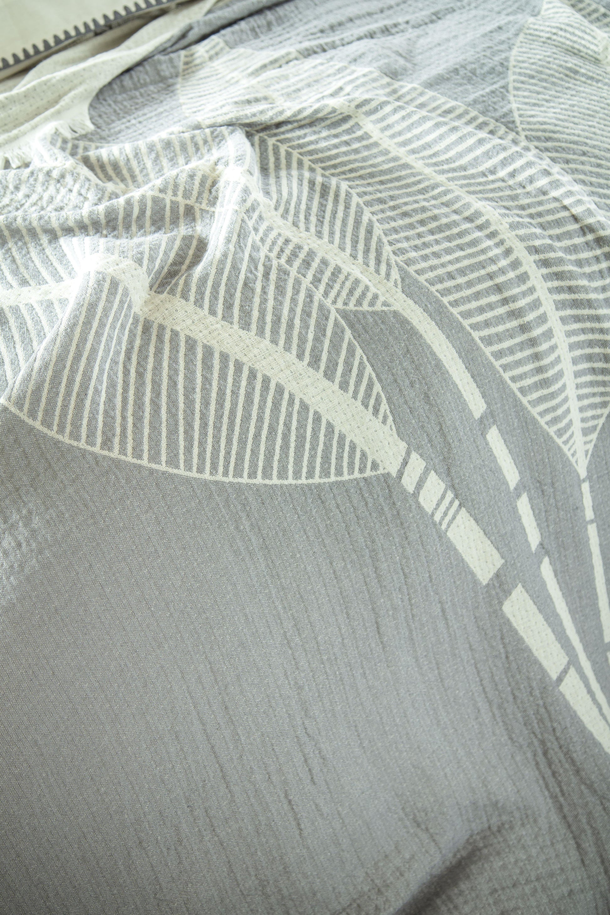 DOUBLE MUSLIN BEDSCAPE DUVET COVER SET JUNE GREY - PIQUE SET