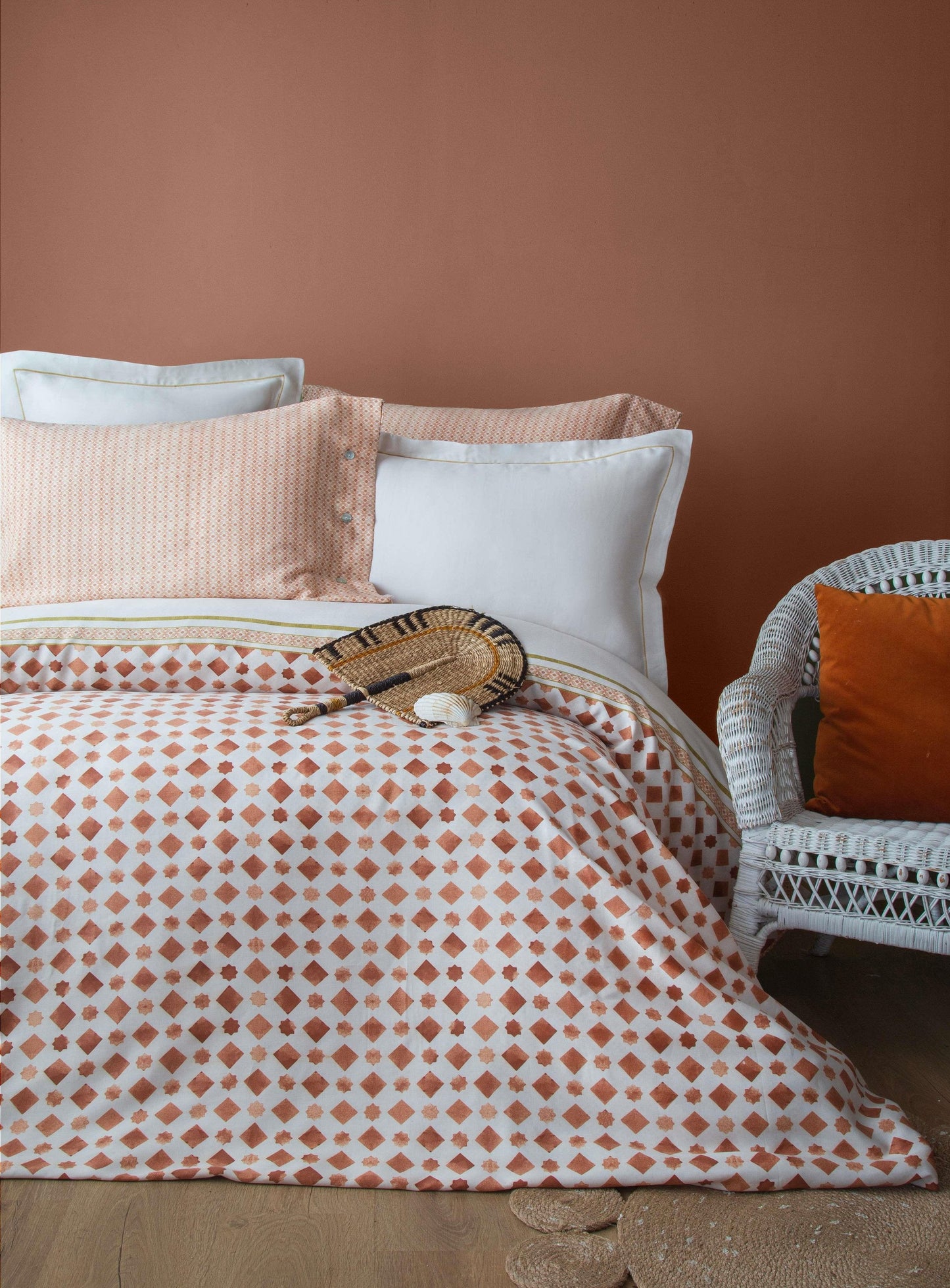 KING TENCEL DUVET COVER SET TERRA TERRACOTA