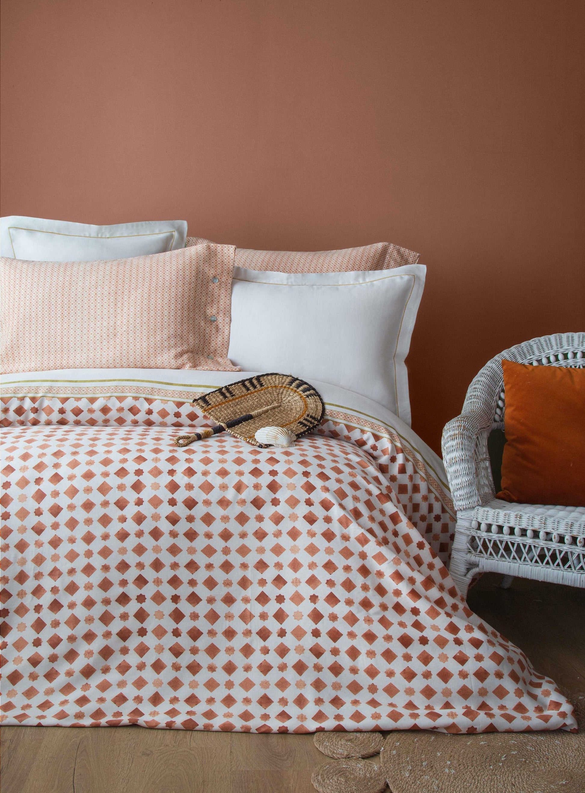 KING TENCEL DUVET COVER SET TERRA TERRACOTA