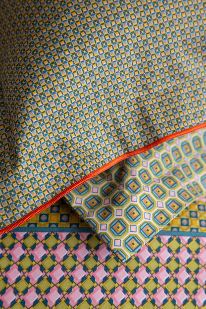 DOUBLE SIZE DUVET COVER SET PRINTED SATIN REGINA ORANGE