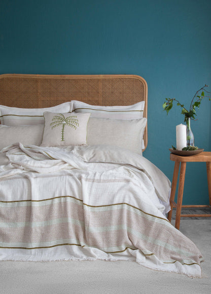 8 pcs DOUBLE SIZE BEDSCOVER SET CALI OLIVE