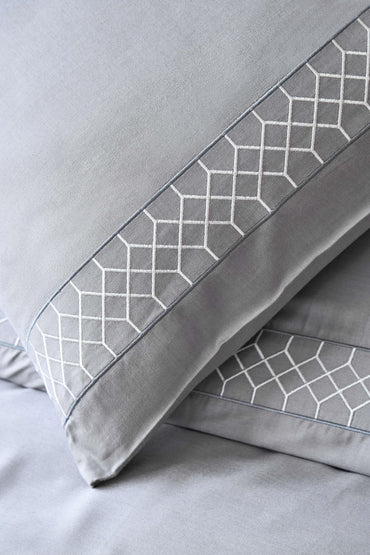 DOUBLE EMBROIDERED BAMBOO duvet cover  SET HERA GRAY