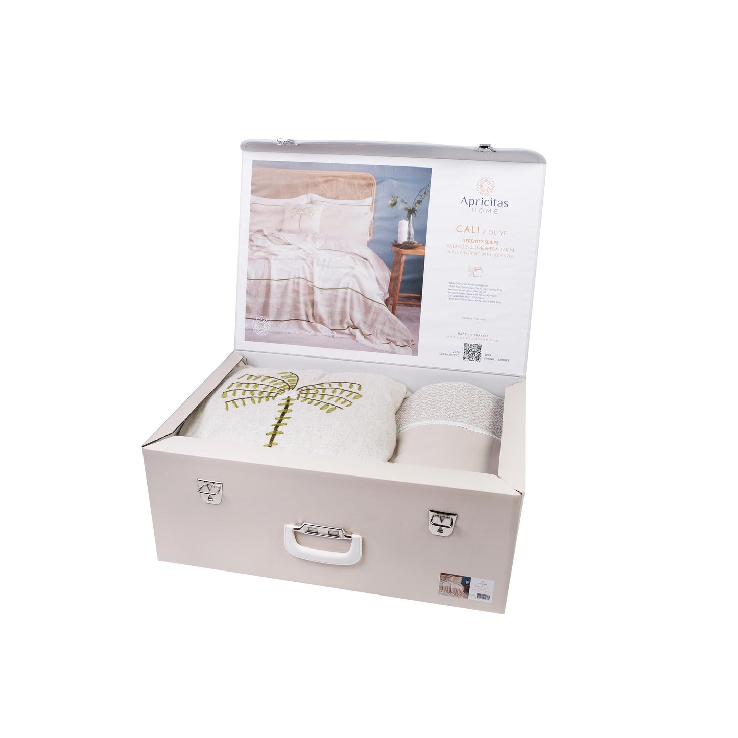8 pcs DOUBLE SIZE BEDSCOVER SET CALI OLIVE