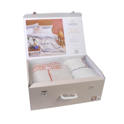8 pcs DOUBLE SIZE BEDSCOVER SET CALI NAVY