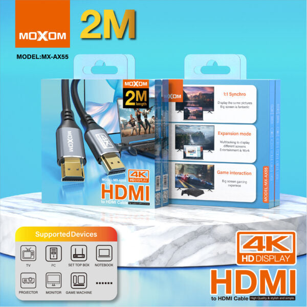 Moxom HDMI To HDMI Cable 4K HD Display 2M MX-AX55