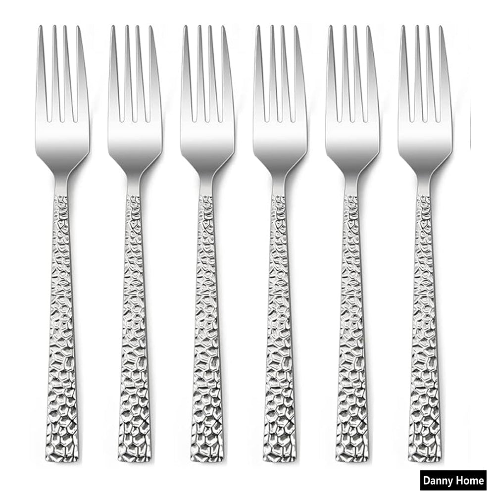 Danny Home 6-Pieces Dinner Stainless Steel Forks Silverware Flatware