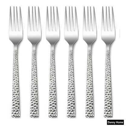 Danny Home 6-Pieces Dinner Stainless Steel Forks Silverware Flatware