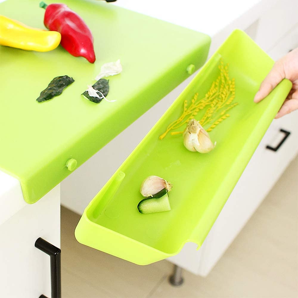 Cutting Chopping Board Set with Food Holder Container Tray