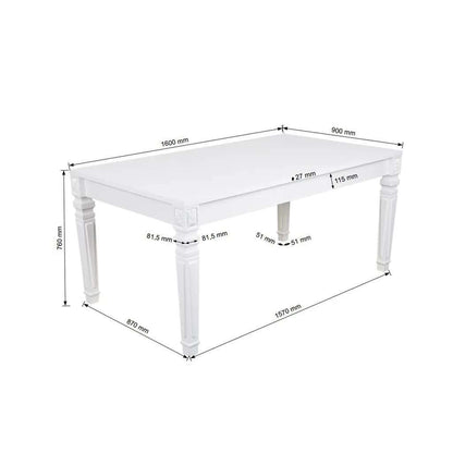 Minsk White & Black Marble-Look Extendable Dining Table