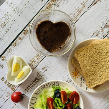 Heart Shaped Double Walled Glass Coffee Cups 90-ml