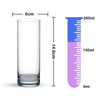 DELI 6-Pieces Clear Glasses Thin Rim 295-ml