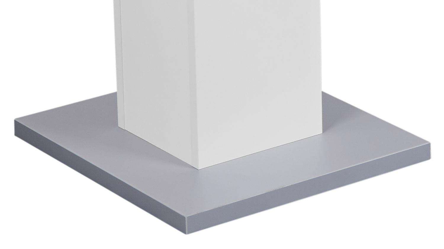 Hamburg Concrete-Look White Dining Table with Metal Base