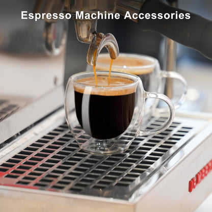 6-Pcs Double Wall Borosilicate Glass Espresso Cup Set with Handle 80ml