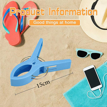 4-Pcs Jumbo Beach Chair Towel Clips Clamps