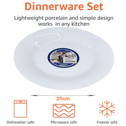 Danny Home 6-Piece 10-Inch White Dinner Plate
