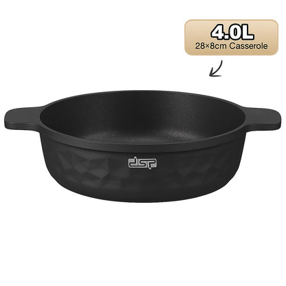 DSP CA022-S01-Black, Die-Casting Non-Stick Casserole Set – 7 Pieces