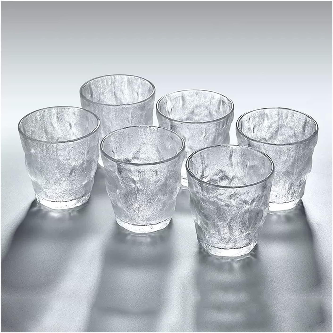 DELI 6-Pieces Frosting Texture Glass cup ( White )
