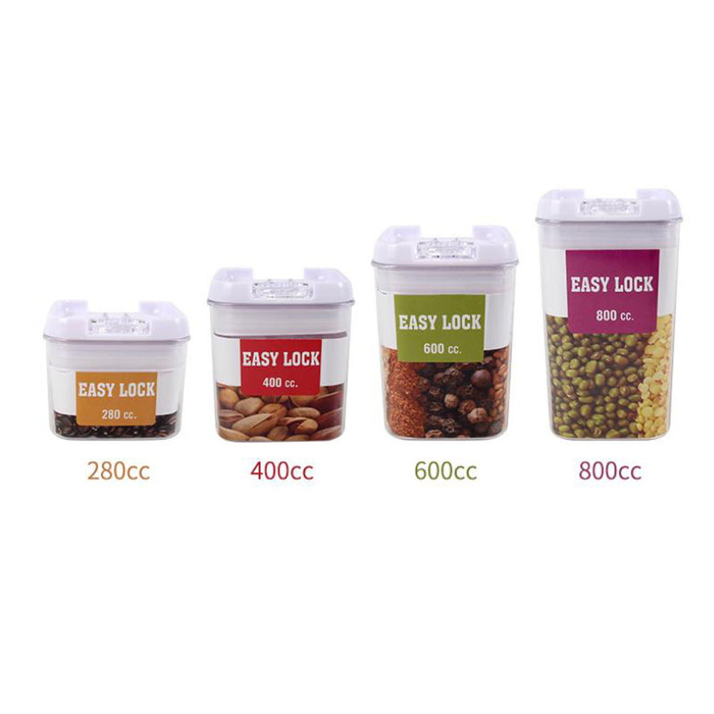 Plastic Easy Buckle Containers – 4 Piece Set