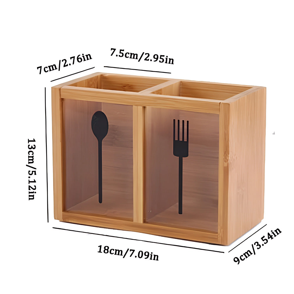 Bamboo Utensil Holder – 2 Section
