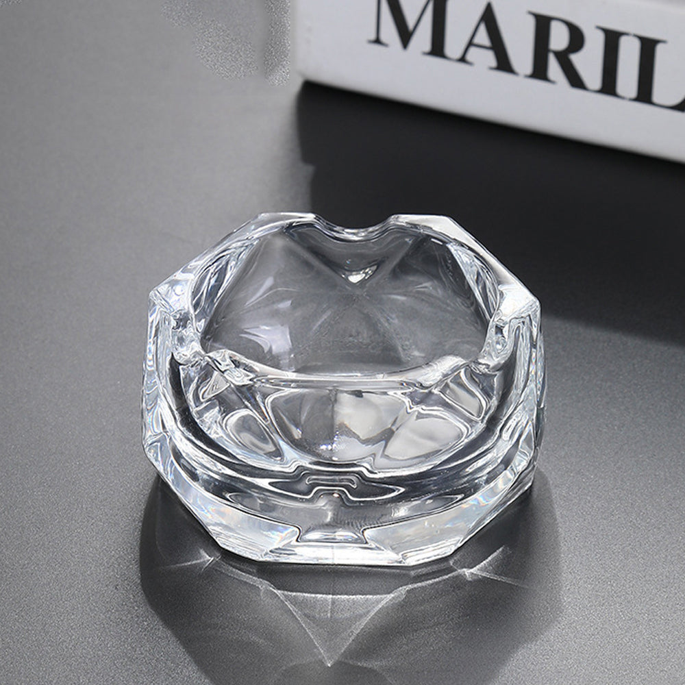 DELI Hexagon Clear Glass Ashtray Diameter 11.5-cm