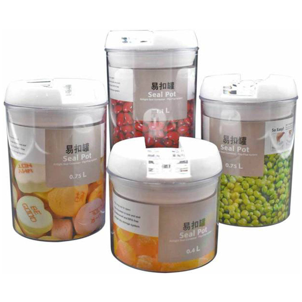 4 Pcs Set, Easy Lock Food Storage Round Shape