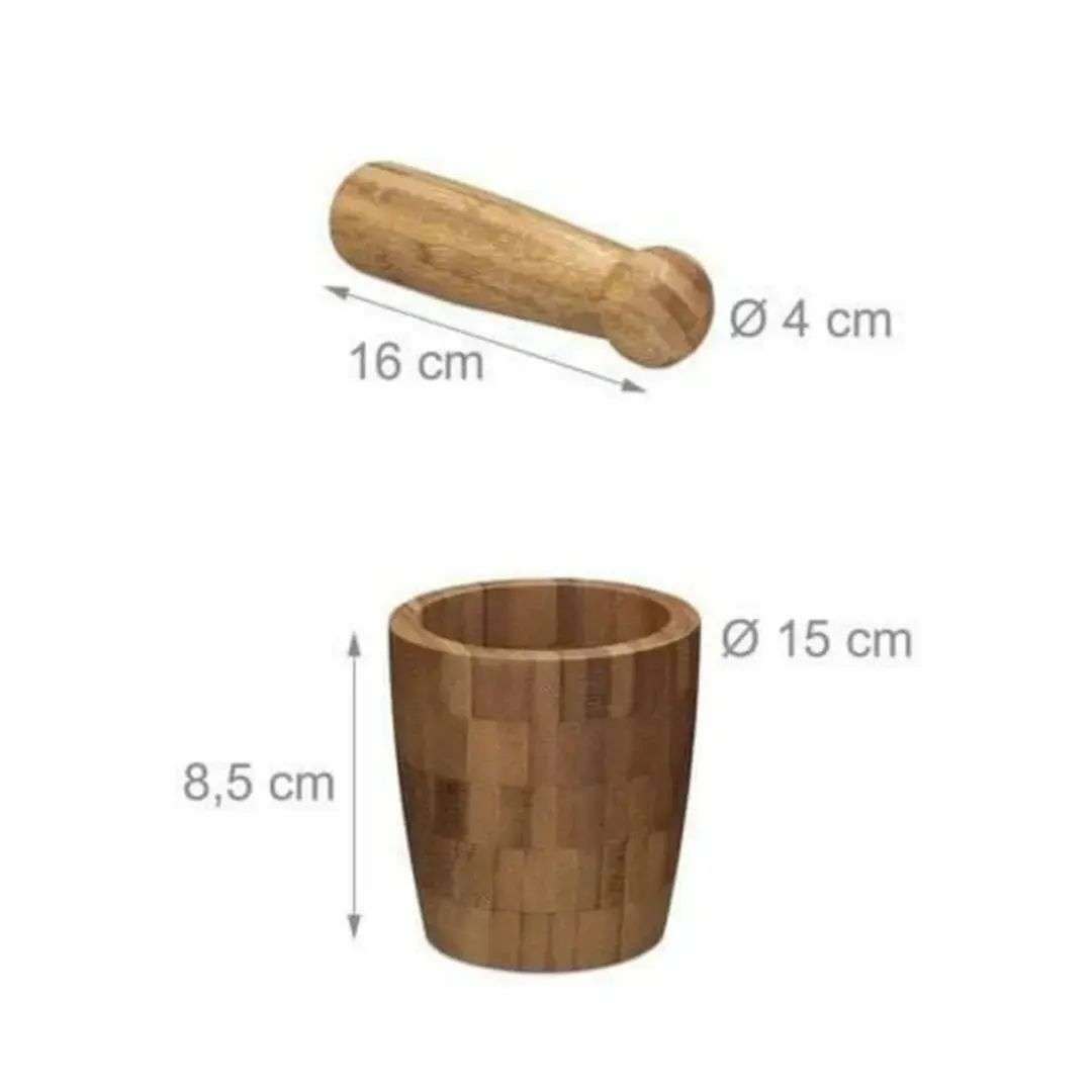 Bamboo Pestle & Mortar by Relaxdays