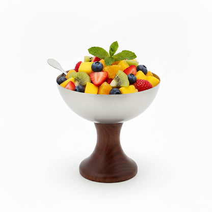 1-Pcs Stainless Steel Bowl with Fork for Ice Cream & Dessert