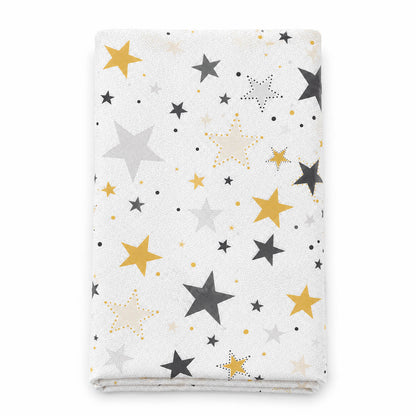 Cucina & Tavola Christmas Tablecloth White Gold Grey Stars – 140 × 220 cm
