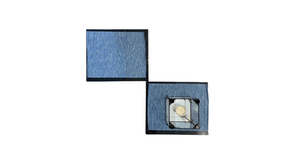Set of 2 Table Placemat Blue & Silver