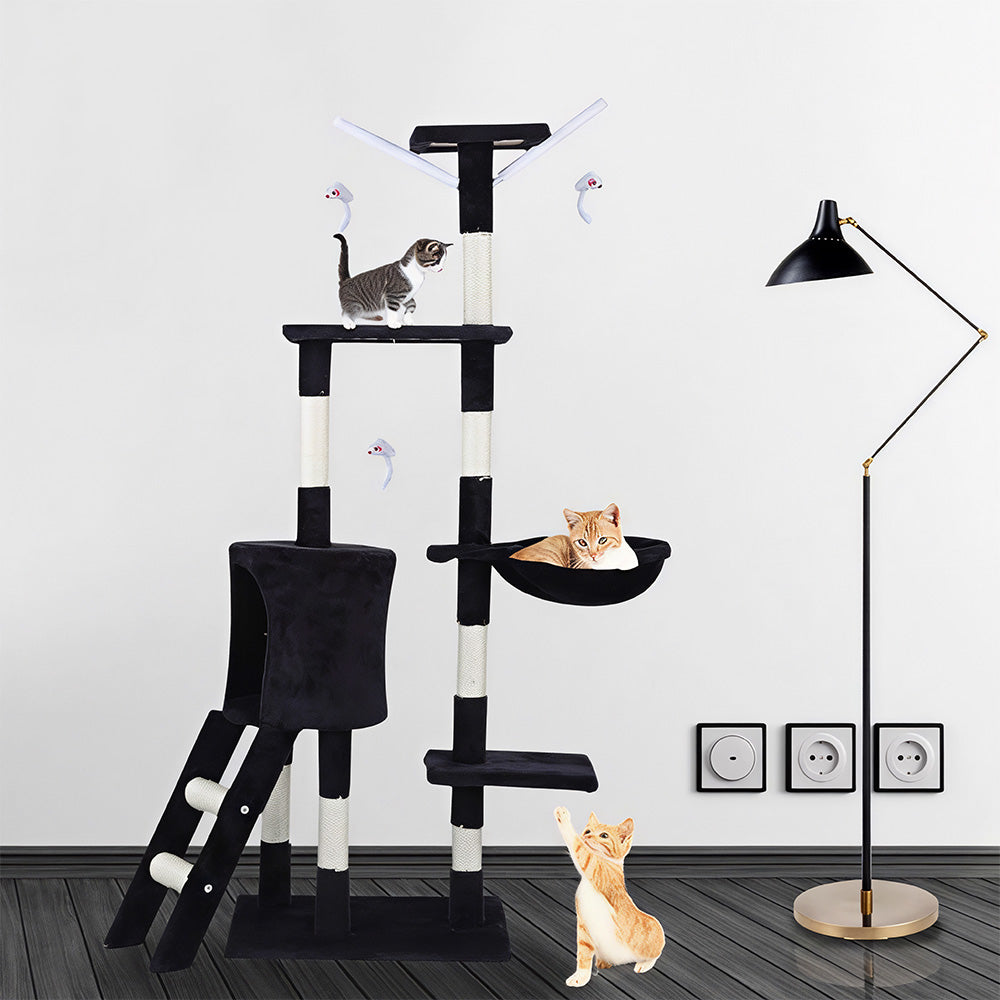 Cat Scratching Post 143 cm – Multi-Level Cat Tree with Bed & Ladder