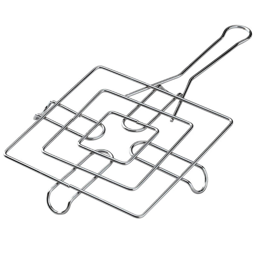 18-cm Stainless Steel Square Kitchen Hot Pot Stand with Handle Heat Resistance Stand