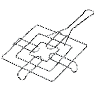 18-cm Stainless Steel Square Kitchen Hot Pot Stand with Handle Heat Resistance Stand