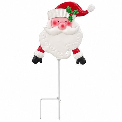 Santa Metal Christmas Garden Stake – Approx. 42 cm