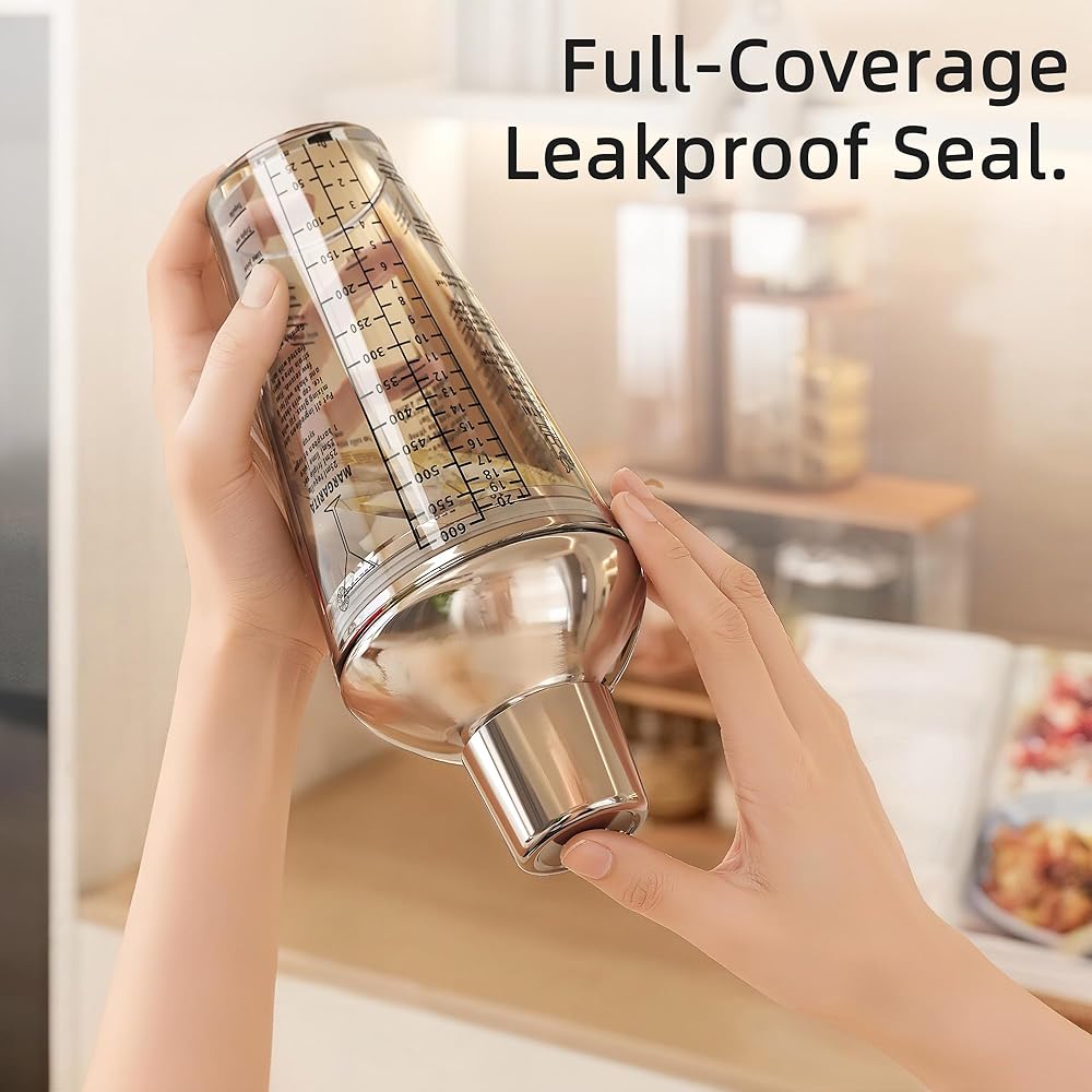 Danny Home Glass with Stainless Steel Cocktail Shaker 450ml