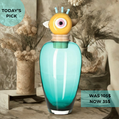 Leonardo Papageno Turquoise Glass Vase – Award-Winning Handmade Design