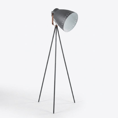Nino Germany Makky Floor Lamp – Industrial Black & Copper Swivel Spotlight