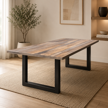 U-Gestell MDF Scratch-Resistant Dining Table with Metal Legs