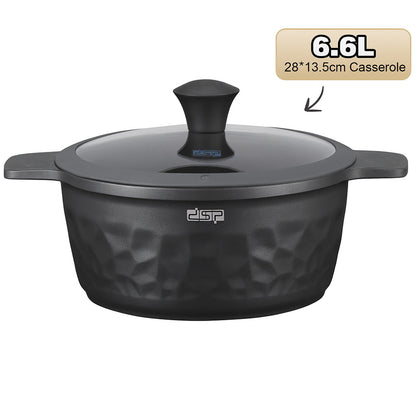 DSP CA022-S01-Black, Die-Casting Non-Stick Casserole Set – 7 Pieces
