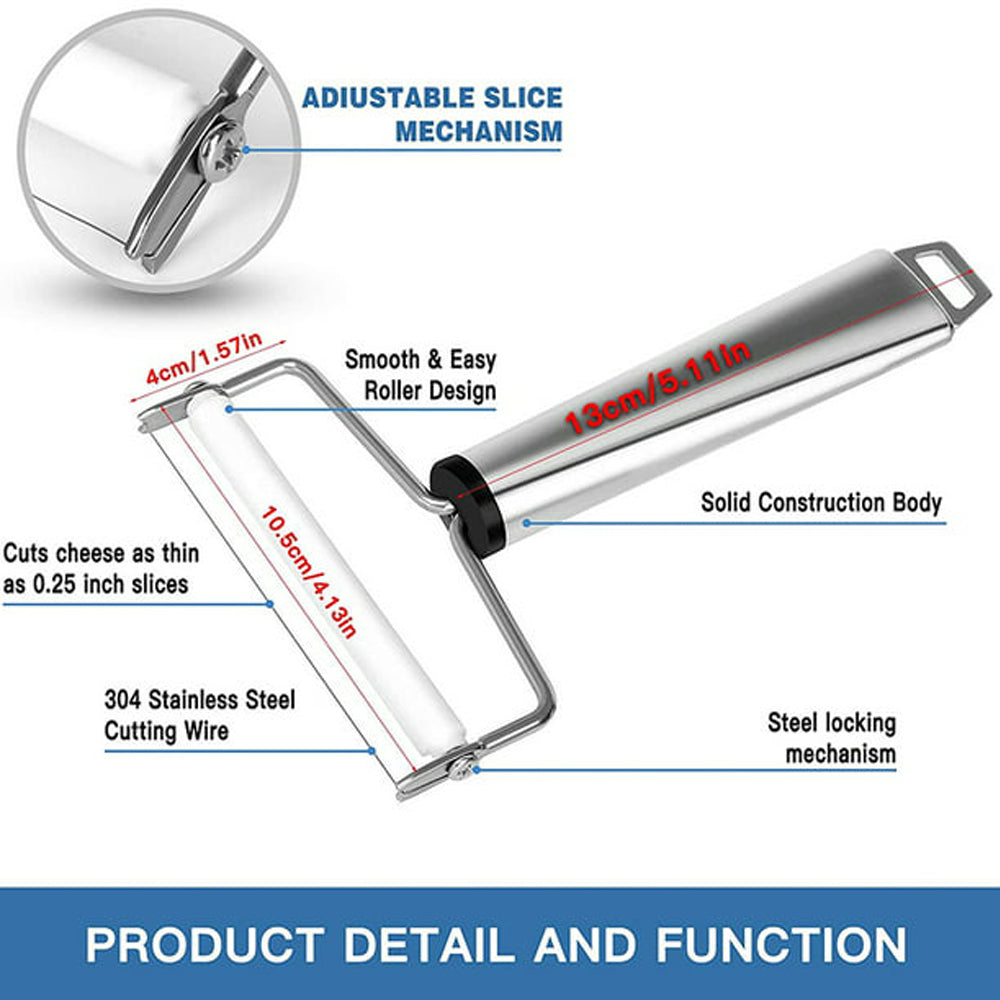 Silver Heavy Duty Stainless Steel Cheese Slicer
