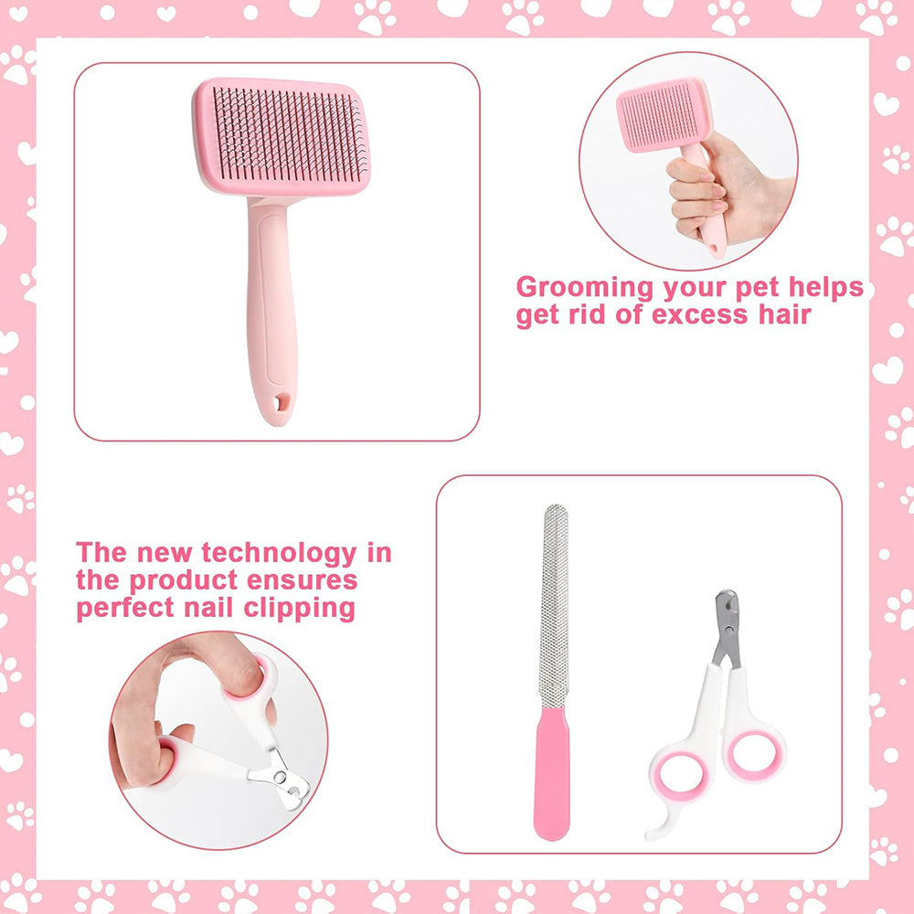 8-Piece Dog & Cat Grooming Brush Kit – Complete Pet Care Set