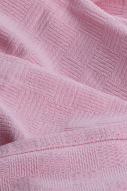 Pink  Checker Pattern Pique Double