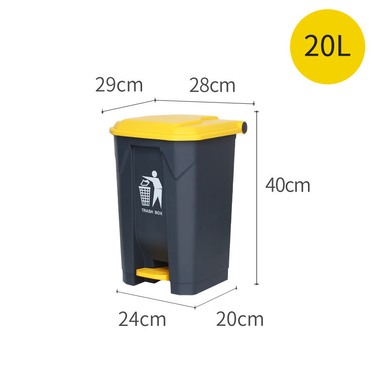 20/30/50/80/100-Liter Heavy-Duty Plastic Foot Pedal Operated Trash Can with Lid