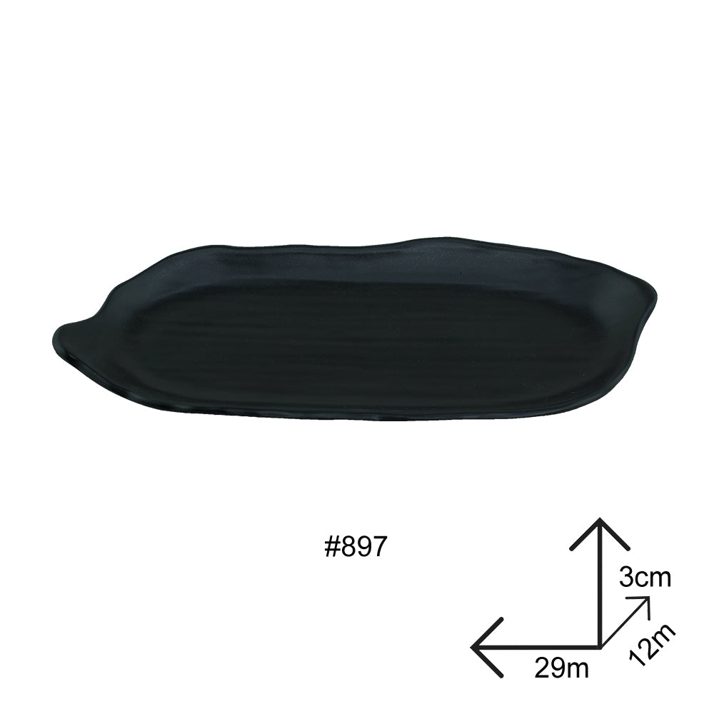 Plate Black Melamine Dinnerware