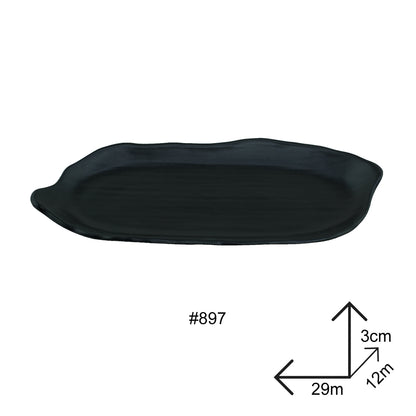 Plate Black Melamine Dinnerware
