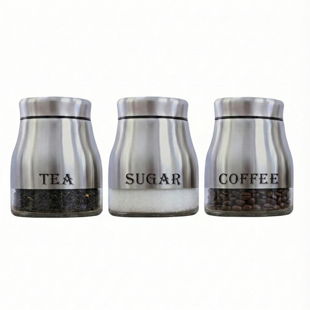 3-Pcs Stainless Steel Glass Seasoning Set – 600ml #CB-TWJ08