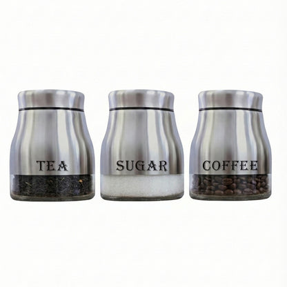 3-Pcs Stainless Steel Glass Seasoning Set – 600ml #CB-TWJ08