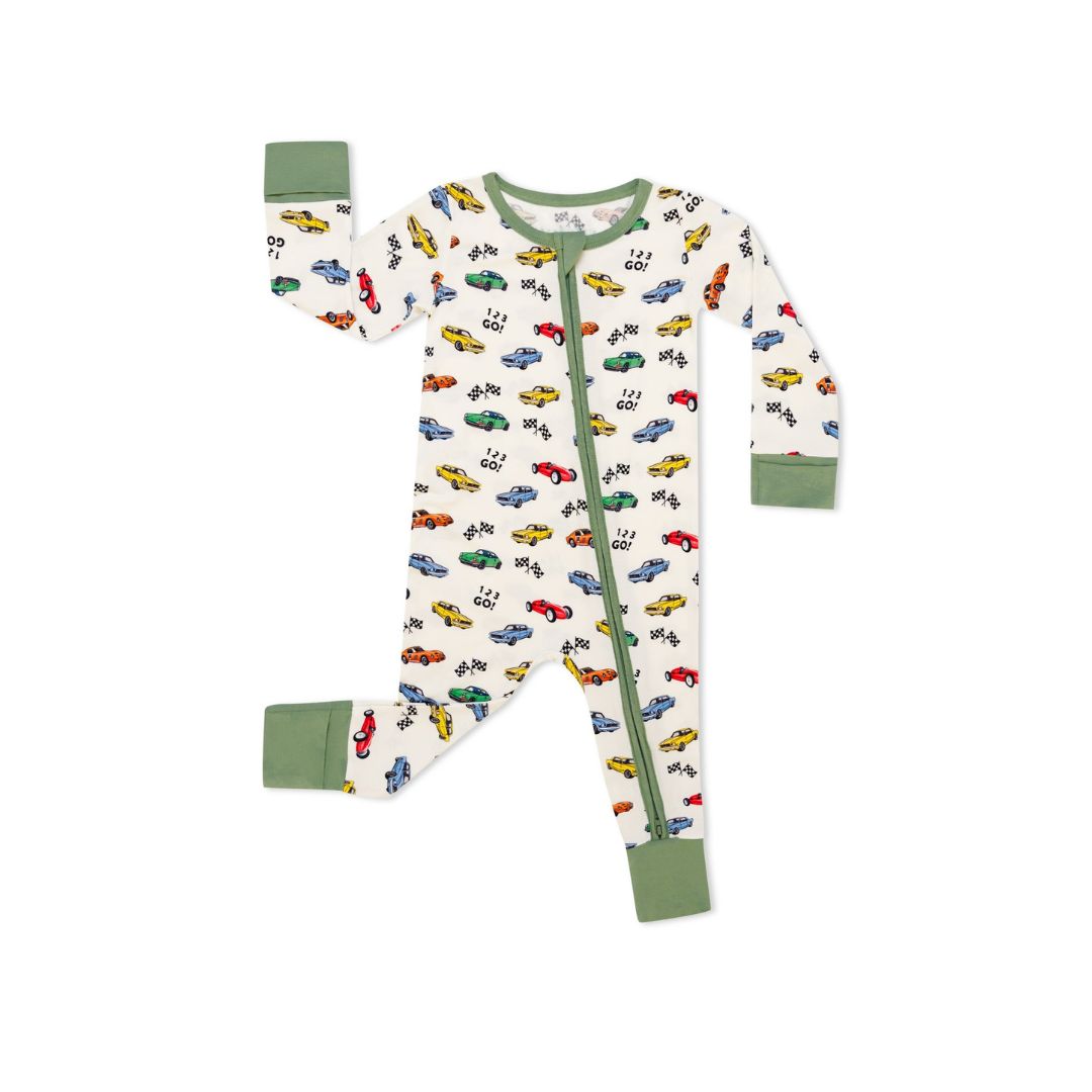 TeeJayz Cars Bamboo Zippy Onesie 3-6 Months